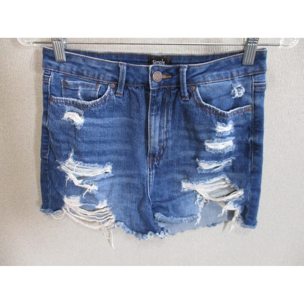 Simple Society 2" High Rise Jean Shorts Size 9 Distressed